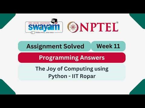 The Joy of Computing using Python Week 11 | Programming Answers || #nptel #nptel2026 #myswayam