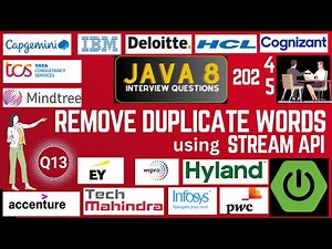 Java 8 Stream API Interview Questions: Remove Duplicate Words in Java 8 Stream API