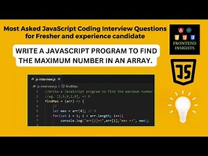 Find the Maximum Number in an Array in JavaScript | Javascript coding interview question #jscoding