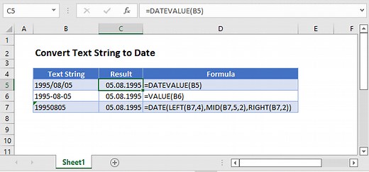 Convert Text String to Date - Excel & Google Sheets