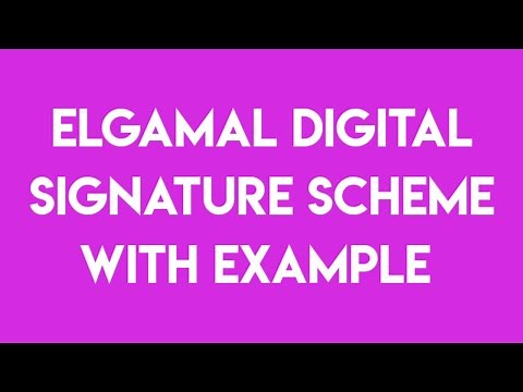 Elgamal Digital Signature Scheme with example