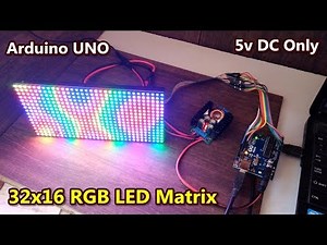 32x16 RGB LED matrix display with Arduino UNO microcontroller | POWER GEN