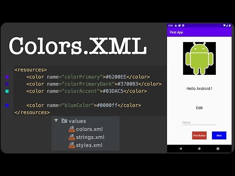Colors.XML | Android Studio Tutorial 2020 | Android App Development | How to Save Colors Other Class