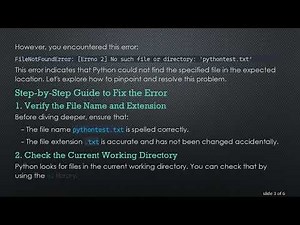Fixing FileNotFoundError When Opening Text Files in Python 3