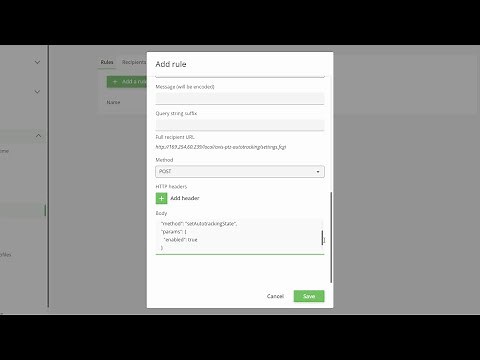 How to use HTTP POST notification in an Action rule in Axis devices
