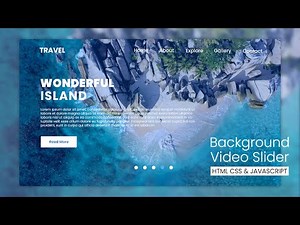 Responsive Website Design | With Background Video Slider - Travel Website - HTML CSS & Javascript