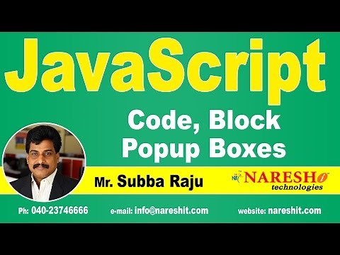 JavaScript Code, Block, Popup Boxes | JavaScript Tutorial | Mr. Subba Raju