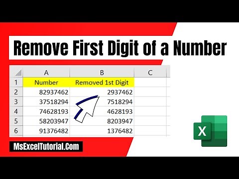 How to Remove First Digit of a Number in Excel