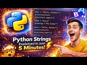 #12 Python tutorial for beginners | Python String Explained in 5 Minutes 😱