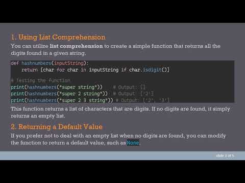 How to Check if a String Contains a Number and Return It in Python