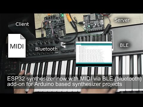 ESP32 synthesizer now with MIDI via BLE (bluetooth) - add-on for Arduino based synthesizer projects