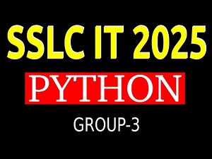 SSLC IT MODEL EXAM 2025 || Python