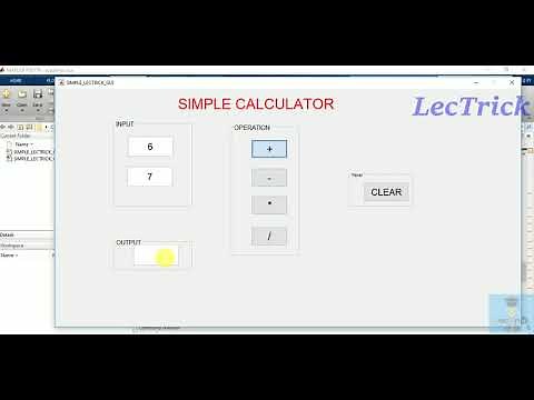 MATLAB GUI simple calculator in detail
