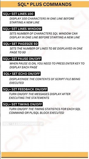 Oracle SQL: SQL* Plus Commands #sql #sqlplus