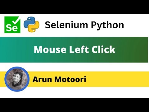 Mouse Left Click using Selenium Python (Selenium Python)