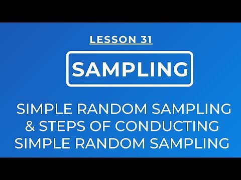 LESSON 31 - SIMPLE RANDOM SAMPLING: DEFINITION & STEPS OF CONDUCTING SIMPLE RANDOM SAMPLING DESIGN