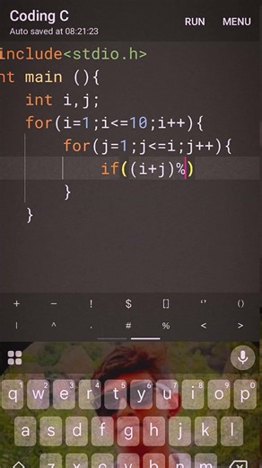 01 Triangle Pattern Program in C Language | Binary Pattern Using Nested Loop | #continuouspatterns