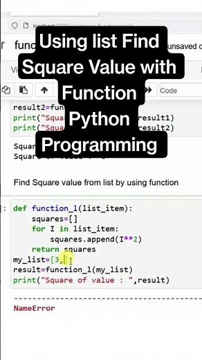 Python Programming Function to Square List Numbers #python #ai