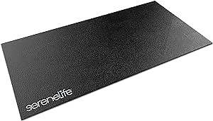 SereneLife Exercise Bike Trainer 6mm Thick Floor Mat 30”x60”- Indoor Bike Mat Fitness Exercise Equipment Mat Compatible with Peloton Indoor Bikes, Treadmill, Stepper, Elliptical, Gym Equipment