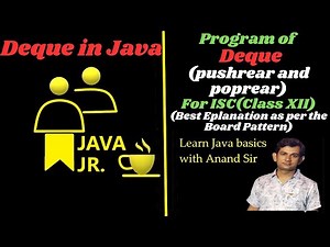 Deque(Push and Pop operation at Rear) (For ISC(Class XII))