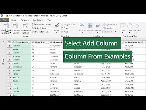 Add a column from an example in Excel