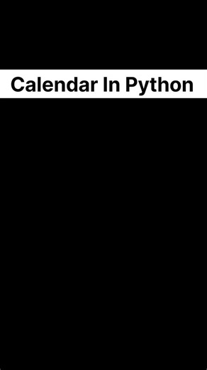 Prashant Kumar on Instagram: "Learn how to generate a monthly calendar in Python with just a few lines of code! 🚀 In this quick tutorial, we use Python’s built-in calendar module to display December 2012 as an example. ✅ Import the calendar module ✅ Set the year and month ✅ Print the formatted calendar instantly Perfect for beginners exploring Python basics, coding projects, or automating date-related tasks. --- 🔑 Keywords Python calendar, Python basics, Python tutorial, Python for beginners, 