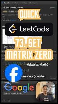 [Part 1] Set Matrix Zeros - Leetcode 73 - Javascript (Quick)