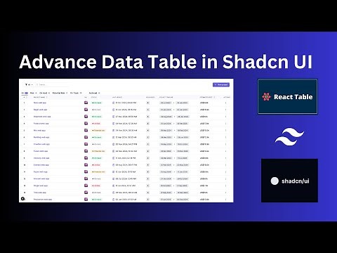 Part 1: Build Advance Data Table (Next.js, Shadcn, React Table - Tanstack, Tailwind)