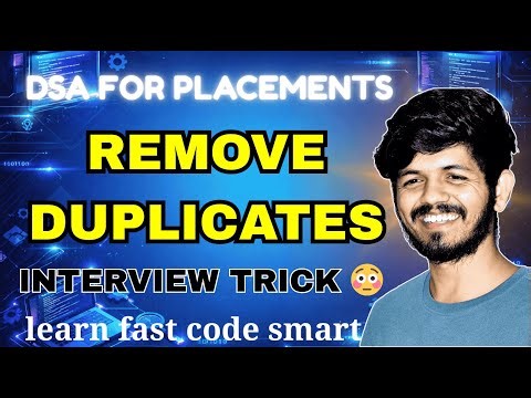 Remove Duplicates from Sorted Array | Interview Trick 😳 | DSA Python