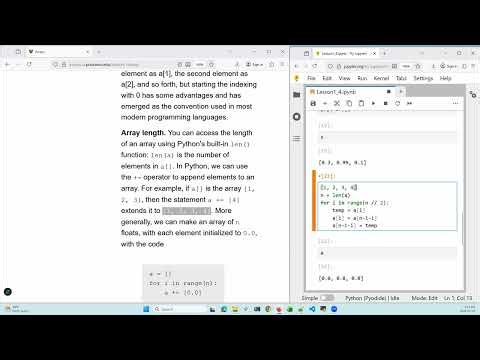 Princeton IntroCS (Python) Lesson1.4 - Arrays (Preview)