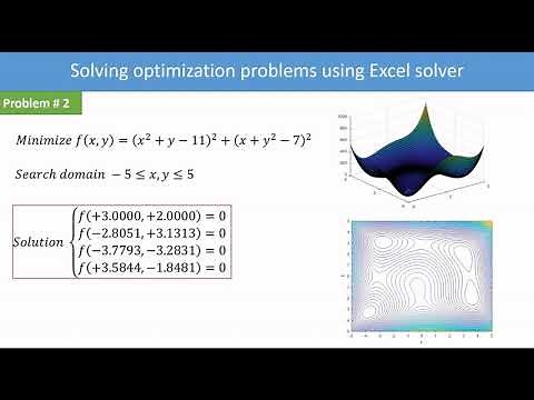 Solving optimization problems using Excel solver