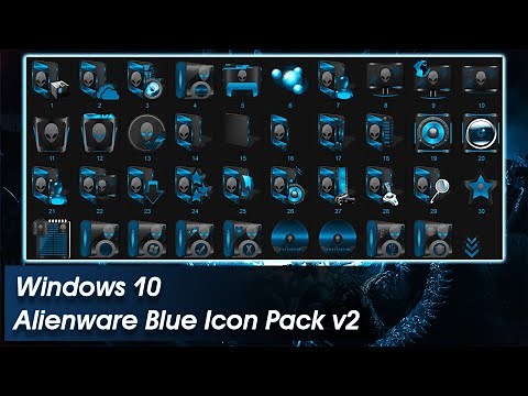 Windows 10 Alienware Blue Icon Pack v2 w10 19h1+