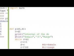 Python Mathematical Function Print Domain and Range part 1