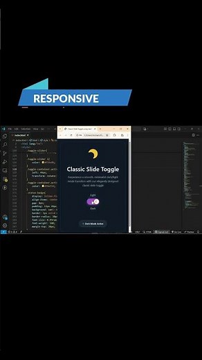 Dark/Light Mode Responsive Slide Toggle Switch Using HTML, CSS & JavaScript