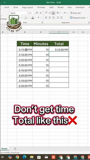 How to Calculate Total Time in Excel | TIME Function Explained | Study Nest
