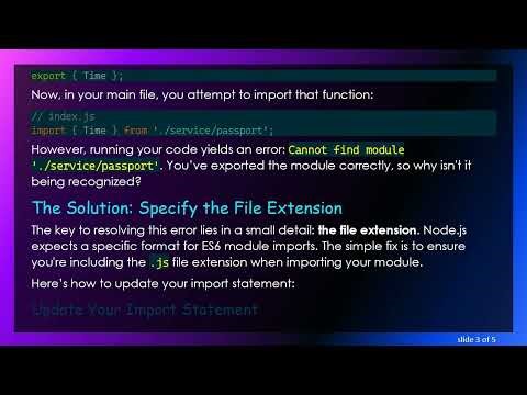 Resolving the Cannot Find Module Error in ES6 Node.js Imports