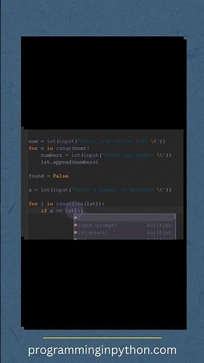 Linear Search Algorithm in Python || Searching Algorithms || Programming In Python #programming