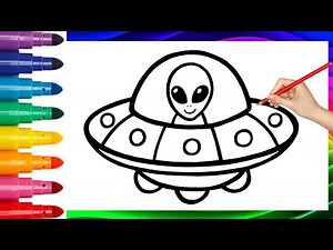 Easy UFO Drawing for Beginners 👽 | Spacecraft Drawing & Coloring for Kids
