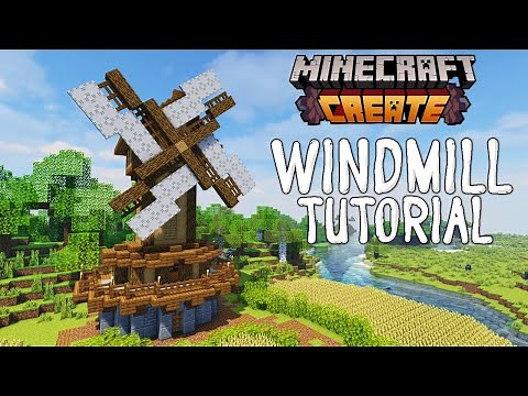 Minecraft Medieval Windmill Tutorial (--with Create Mod--)