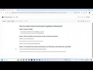 How to create virtual environment in Python in Windows 11