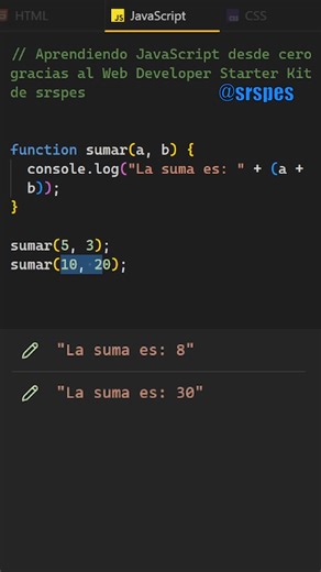 ¿Qué es una función en JavaScript? . . #srspes #javascriptdesdecero #programacion #webdeveloperstarterkit | SrSpes