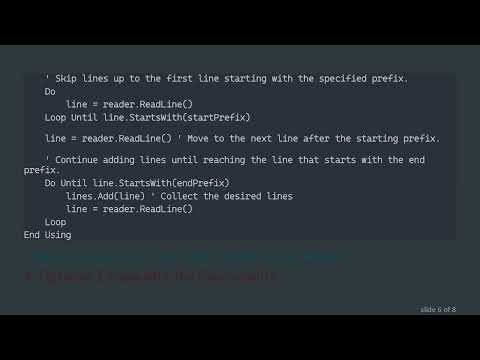 How to Read Specific Lines from a Text File in VB.NET