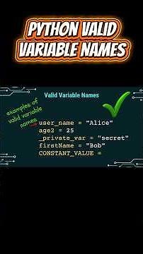 Python Valid Variable Names Explained in 1 Minute