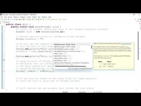 Java 81: Using the split method to get multiple user input separated by a space.