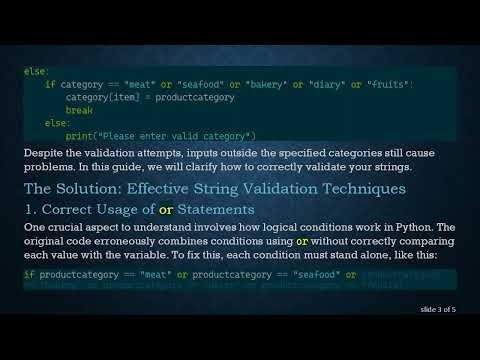 Effective Validation of String Inputs in Python