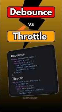 Debounce VS Throttle Explained | CodingClash | #debounce #throttle #javascript