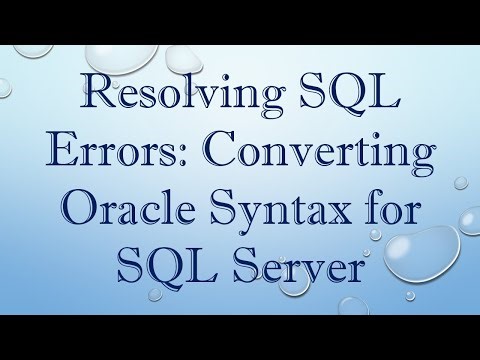 Resolving SQL Errors: Converting Oracle Syntax for SQL Server