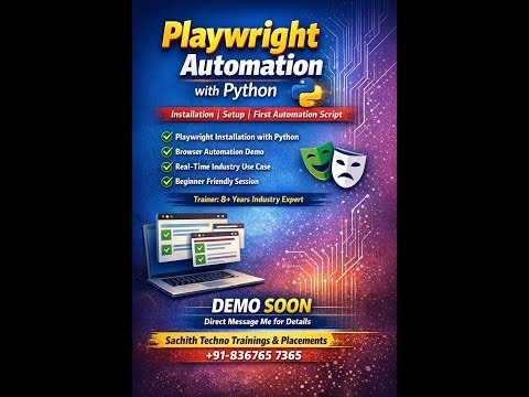 Playwright Automation with Python Installation & First Test Script Beginner Tutorial +91-836765 7365