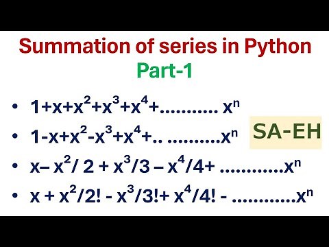 Summation series in Python | Python Program to Find Sum of the Series | CBSE | Python Tutorial