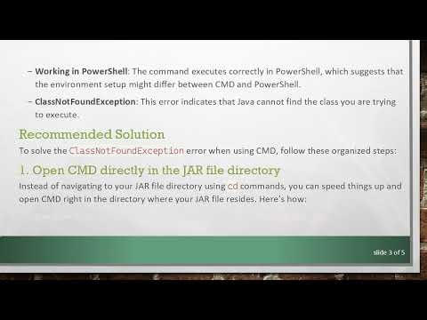 How to Fix ClassNotFoundException When Running a JAR File from CMD